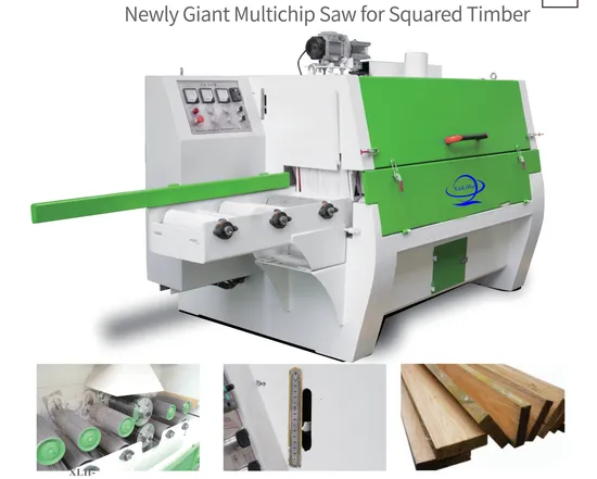 Serra quadrada de registro automática ampliada, serra de processamento de madeira multi simples de madeira